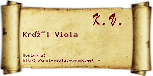 Král Viola névjegykártya